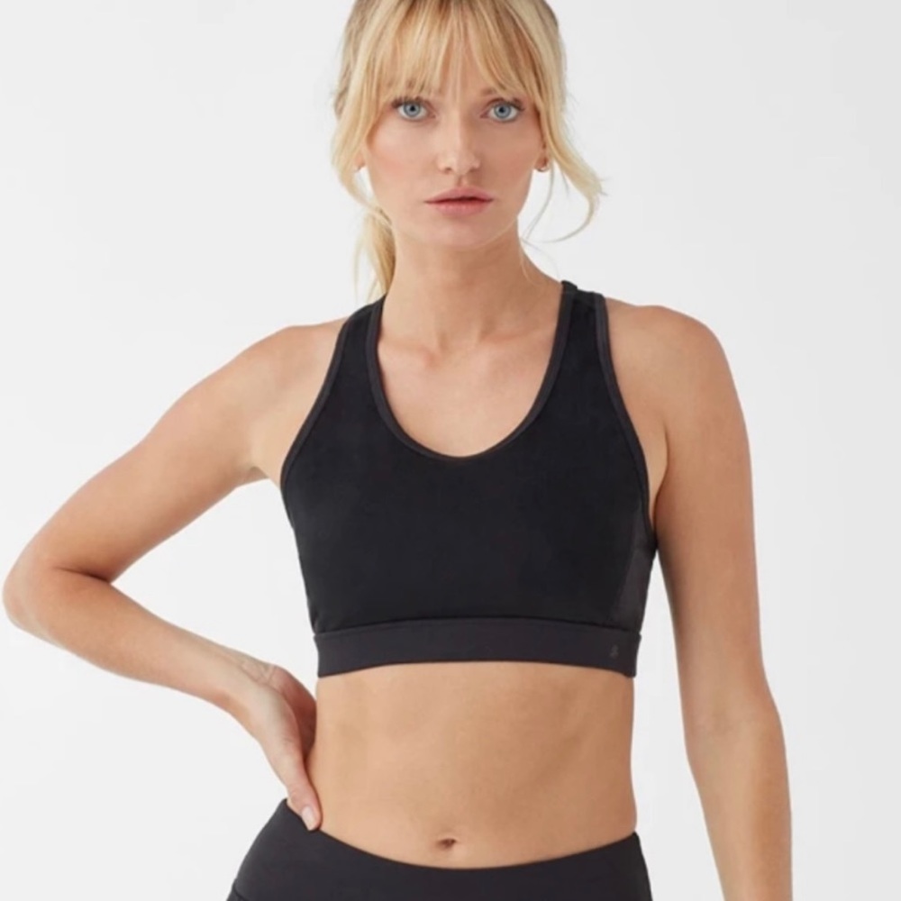 Splendid Black Faux Suede Racerback Sports Bra NEW